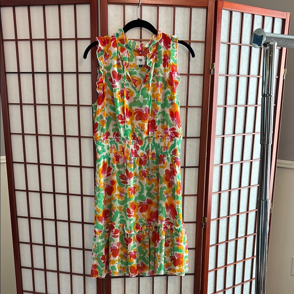 Cabi Colorful Floral Midi Dress size M